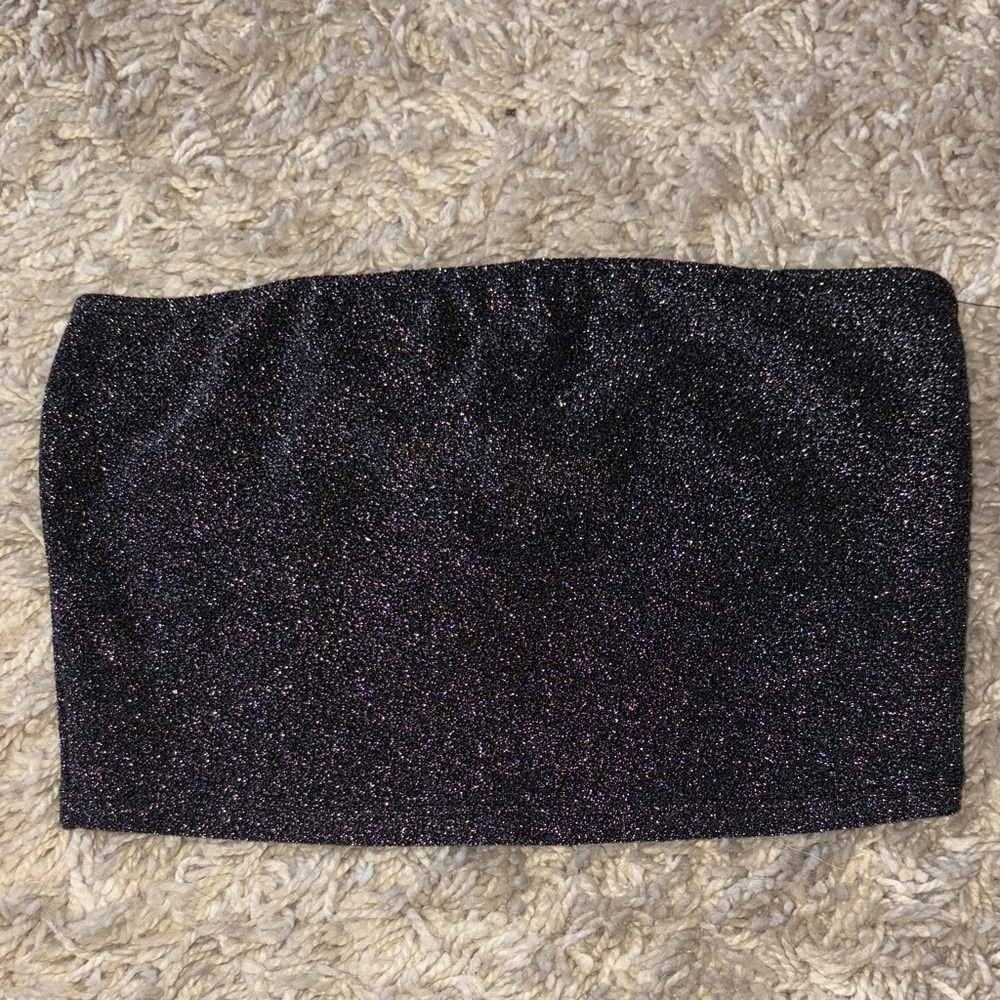 Windsor Sparkly Black Tube Top